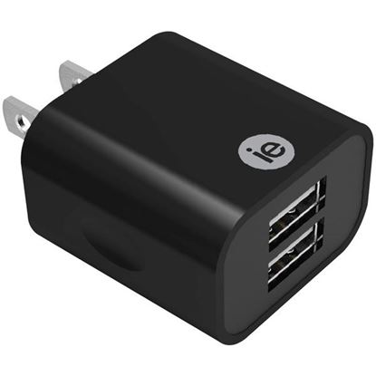 2.4A 2 USB WALL CHRGR BLK