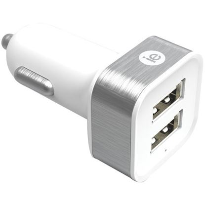 2.4A 2 USB CAR CHRGR WHT