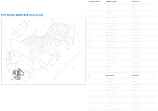 Hand Control for -1802B Semi Elec Bed  Quick Release